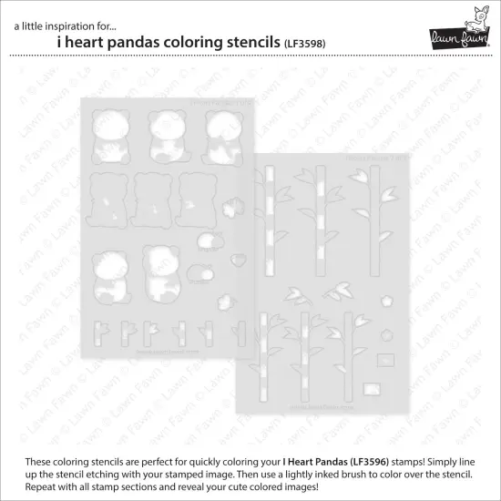 Lawn Clippings Coloring Stencils-I Heart Pandas {3}