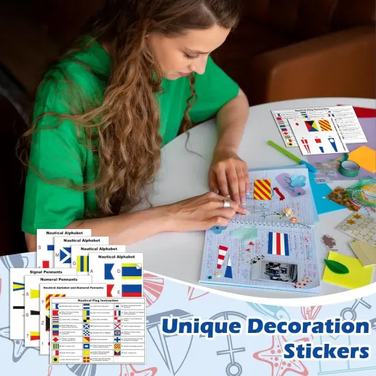 7 Pack Nautical Flag Stickers Set with Maritime Flag {4}