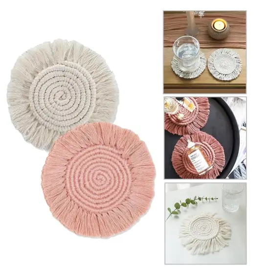 2 PCS Handmade Boho Coasters {3}