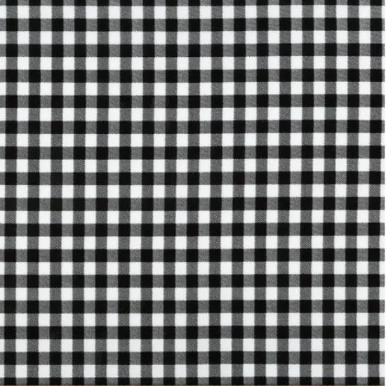 Easycare Gingham Large Black Polyester Cotton Fabric by the Yard {1}