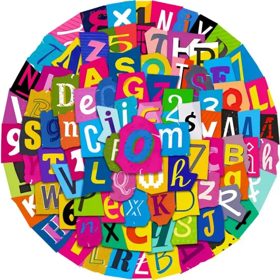 100pcs Alphabet Number Colorful Letter Stickers {2}