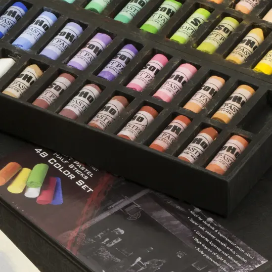 SoHo Urban Artist Soft Pastels Set of 120 Unique, Vibrant Colors - Half Stick 1.3" Long, Soft Pastels for Artists, Velvety Texture, Lightfast, Perfect for Layering & Blending {6}