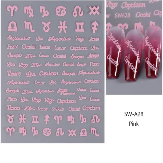 6 Sheets Letter Nail Art Stickers Decals {3}