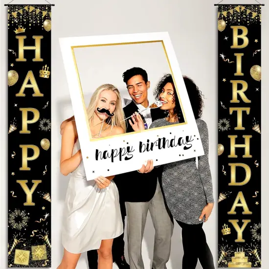 Black and Gold Birthday Decorations {2}