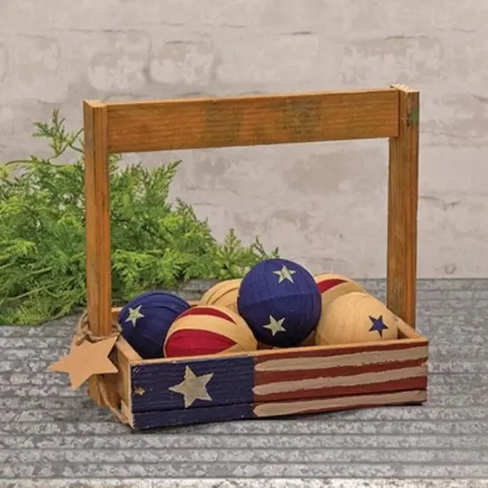 Rustic Wood Flag Tote Americana Decor with Star Tag {3}