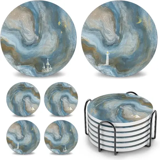 Cute Ceramic Stoneware Coaster Set {1}