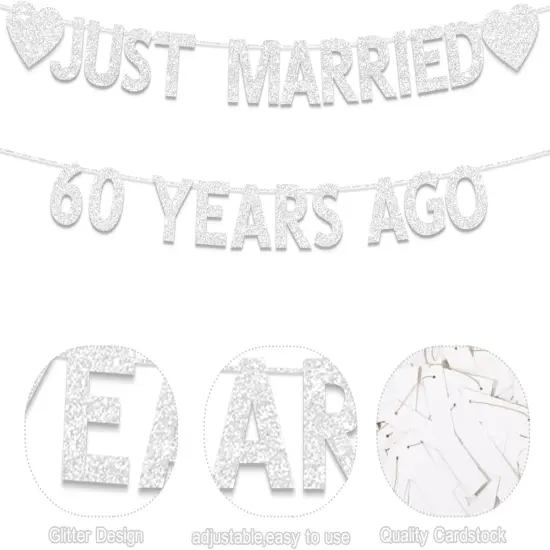 60th Wedding Anniversary Party Banner Decorations {2}