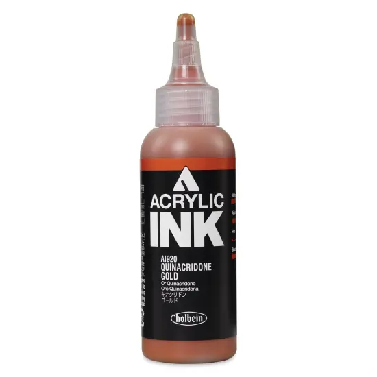 Holbein Acrylic Ink - Quinacridone Gold, 100 ml {1}
