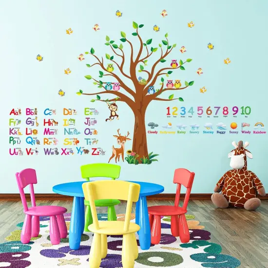 4 Sheets Number Wall Decals Numbers Learning Children Wall Decals {5}