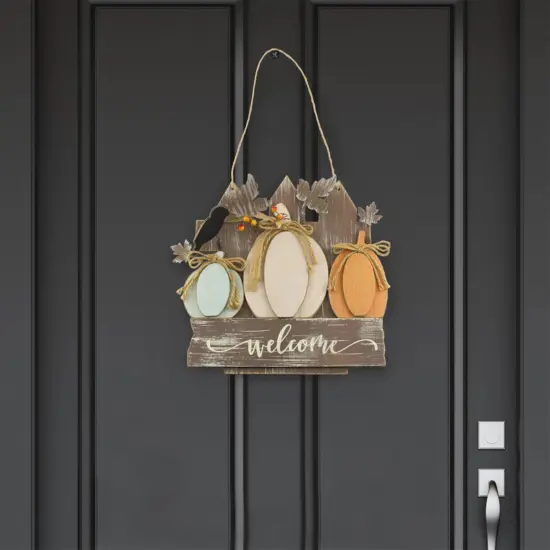 Farmhouse Fall Door Sign 12.5x12in Wooden Harvest Decor {2}