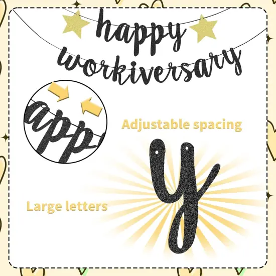 Happy Work Anniversary Decorations Happy Workiversary Banner {4}