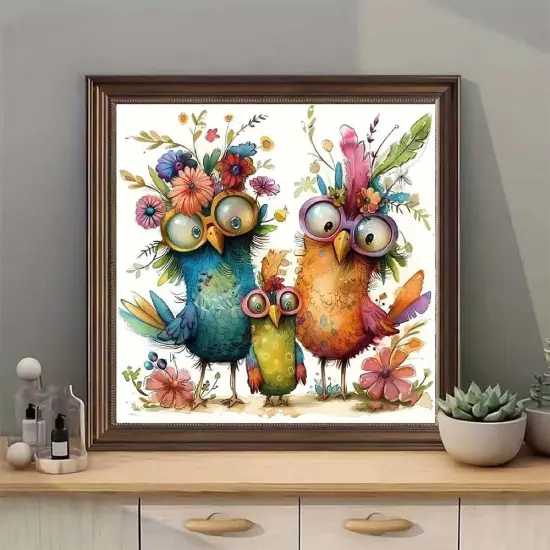 Chickens Diamond Painting Kits for Adults, DIY Flowers Diamond Art Kits for Beginners,5D Diamond Art Kits Round Full Drill Diamond Painting for Home Wall Decor Present 14&times;14inch {3}