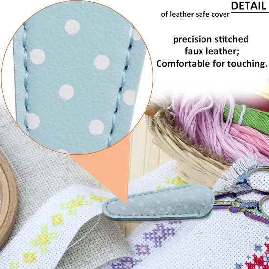 Embroidery Scissors with Leather Cover {2}