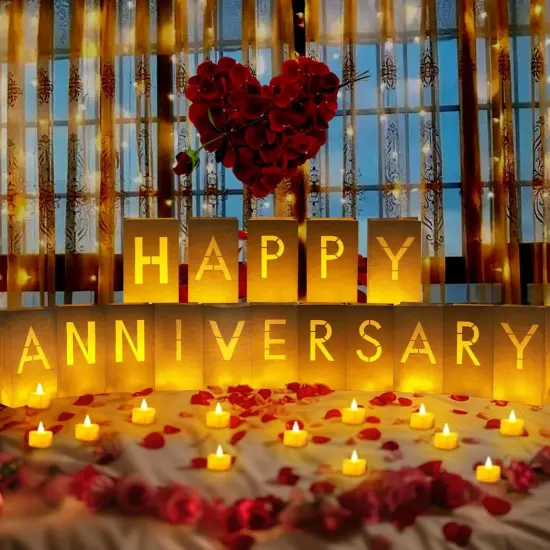 Happy Anniversary Decoration, Light Up Letters Luminaries Signs {4}