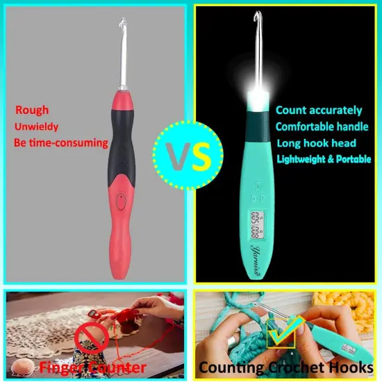 18 Size Counting Crochet Hooks with Light {3}
