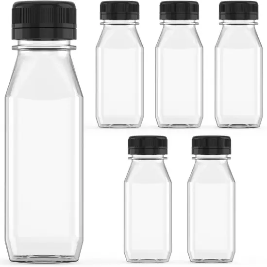 6 Pcs 4 oz Plastic Juice Bottle Reusable Bulk Beverage Containers {1}