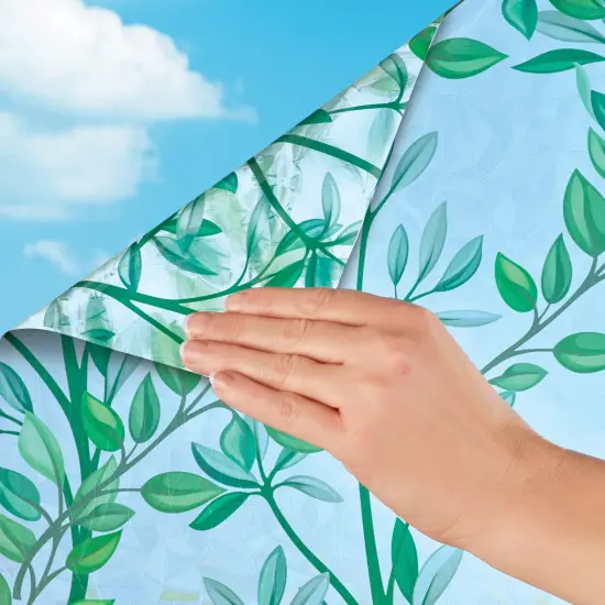 Collections Etc Removable Cut-to-Fit Privacy Leaves Window Cling {1}