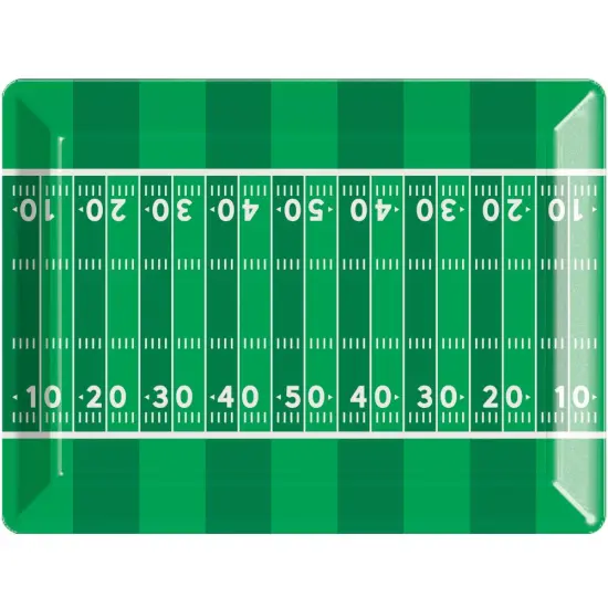 12 pc Bulk Tailgate Decor Plastic Tray, Football 10" x 14" {1}