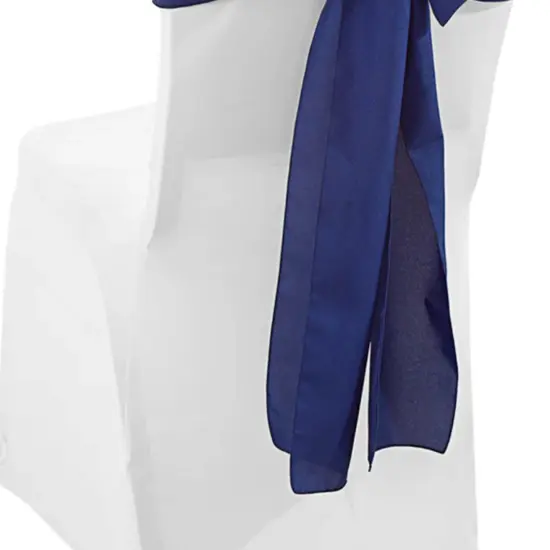 10 Pieces Navy Blue Polyester Chair Sashes 8"x108", Elegant Event Styling {5}