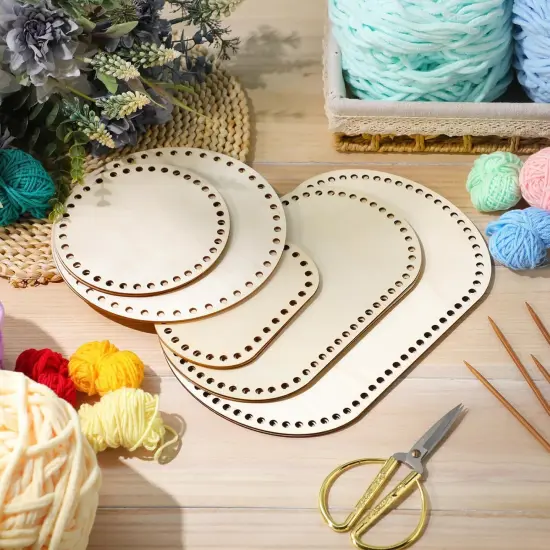 10 Pcs Wooden Basket Bottom for Crochet {2}