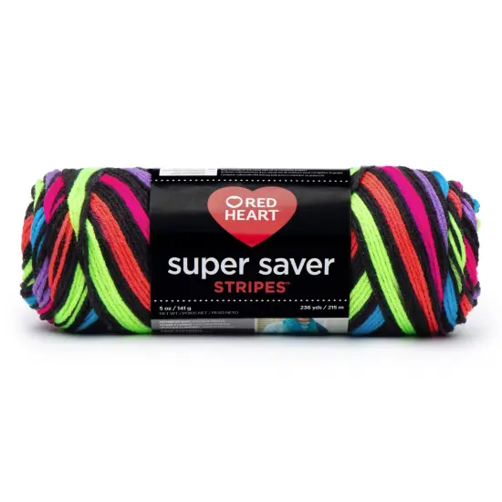 Red Heart Super Saver Yarn 24 Pack-Neon Stripes {2}