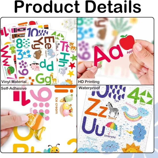 Animal Alphabet Numbers Wall Decals - 6 Sheets {5}