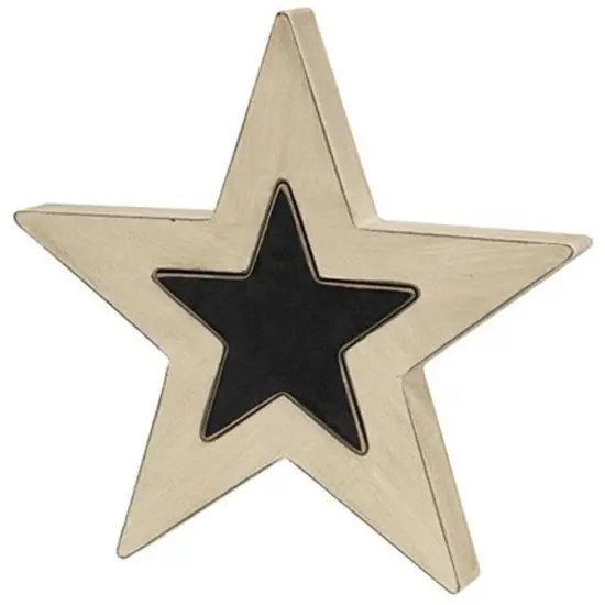 2/Set Black and White Wood Stars Set Rustic Table Decor for Memorial Day {2}