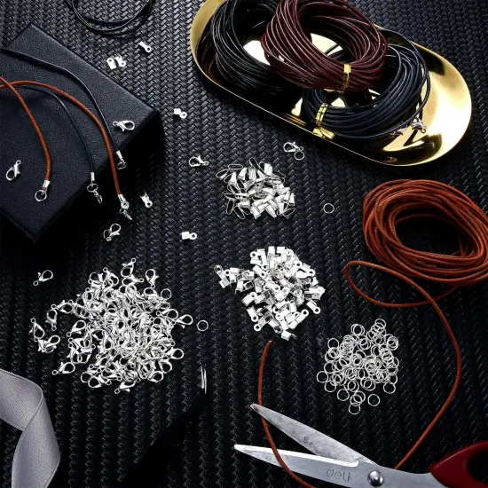 254 Pcs Round Leather Cord for Jewelry Making Kit {5}