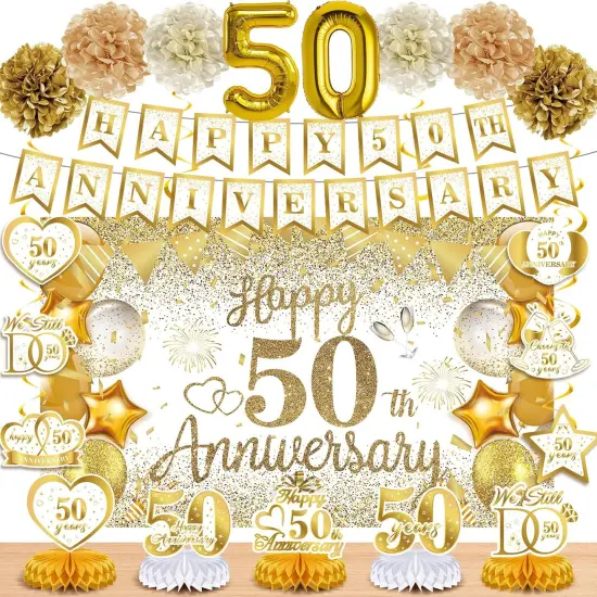 50th Golden Wedding Anniversary Decorations {1}