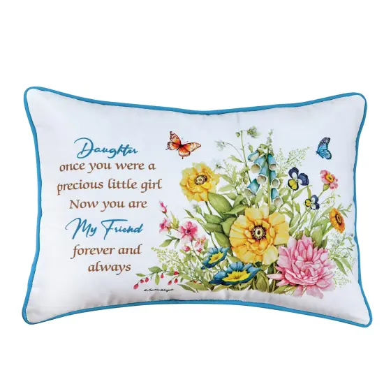 Collections Etc Floral Daughter Now My Friend Sentimental Accent Pillow {2}