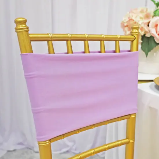 10 Pieces Elegant Lavender Stretch Spandex Chair Bands 7 x 13 Inches {4}