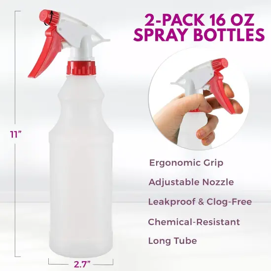 2 Pack Plastic Spray Bottle - 16oz {2}