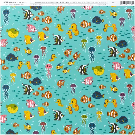 American Crafts Animal Single-Sided Cardstock 12"X12"-Under The Sea {1}