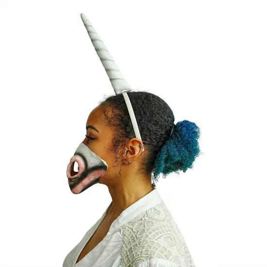 Unicorn Adult Costume Horn Headband & Nose Set {1}