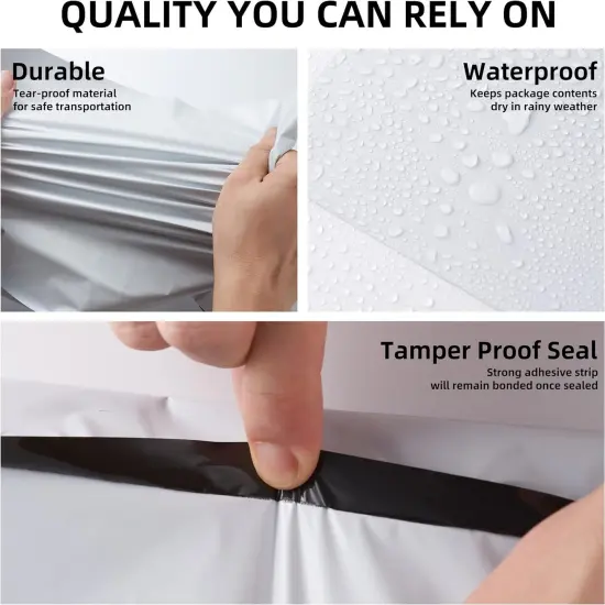 Poly Mailers Shipping Envelope Self Sealing Bags (12x15.5 100pc),White {5}