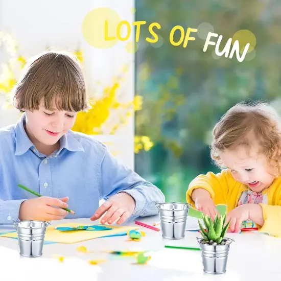 50 Pack Mini Galvanized Buckets {2}