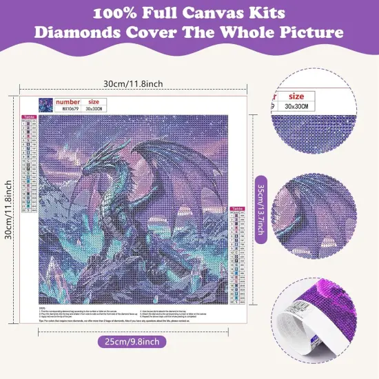 DIY Dragon 5D Diamond Painting Kits for Beginners - 12x12inch {2}