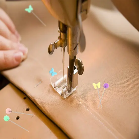 200pcs Sewing Pins Flat Head Straight Pins with Butterfly {3}