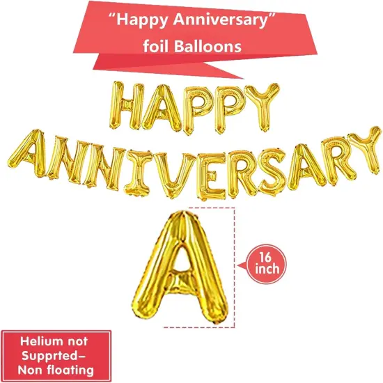 Happy Anniversary Decorations - Balloons, Banner {3}