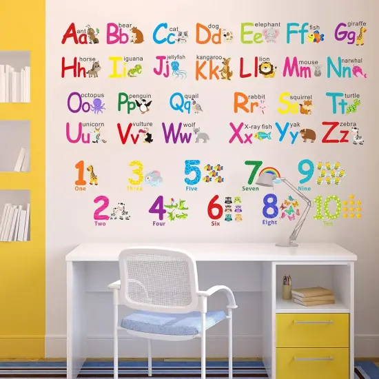 6 Sheets ABC Wall Decals Educational Large Alphabet Sticker {4}