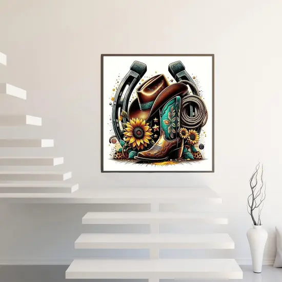 Diamond Art Painting Kits for Adults, Cowboy Hat 14x 14 in {4}