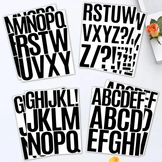 16 Sheets Black Letter Stickers Large 3+4 Inch {4}