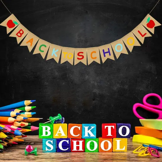 Back to School Burlap Banner First Day of School {1}