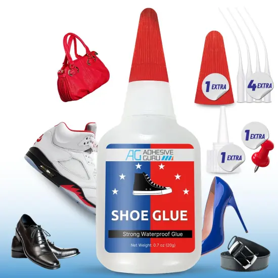 ADHESIVE GURU Shoe Glue 0.7 oz &ndash; Fast-Drying Strong CA Adhesive for Leather, Rubber, Shoe Repairs, Clear Finish, Water-resistant {3}