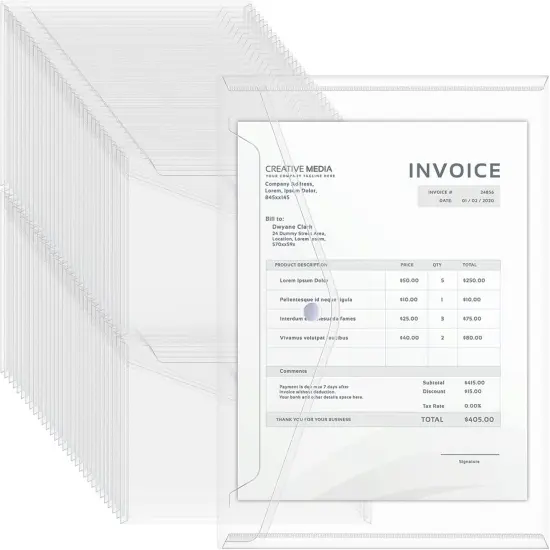 100 Pack Plastic Envelopes A4 Letter Size {1}