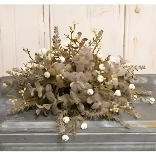 Plastic Pumpkin Berry Half Sphere with Textured Leaves and Foliage {3}