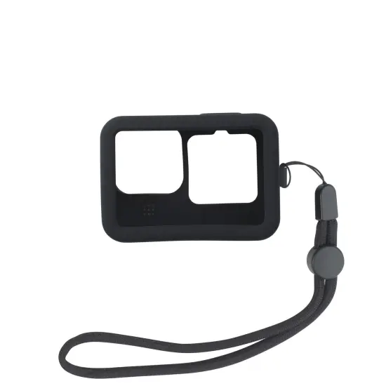 Insten 2 Pack of Silicone Protective Case Compatible with GoPro Hero 9 10 with Lanyard and Lens Cap, Soft Rubber Case, Black {4}