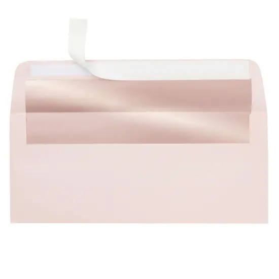 50-Pack #10 Blush Pink Envelopes with Metallic Rose Gold Foil Lining for Party Invitations, Mailing Business Letters, Invoices, Baby Showers, Weddings (4 1/8 x 9 1/2 in) {7}