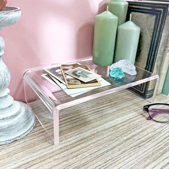 Plymor Clear Acrylic Rectangular Display Riser, 3" H x 10" W x 6" D (3/8" thick) {5}