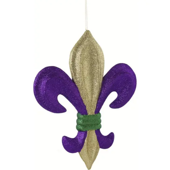 10" Fleur De Lis Mardi Gras Ornament {2}